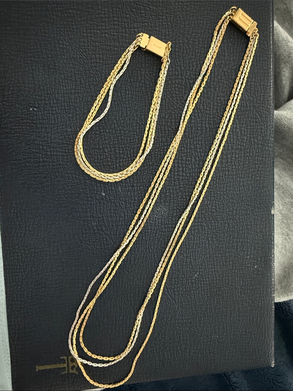 Avon Gold & Silver-Tone Multi-Strand Necklace with Matching Bracelet